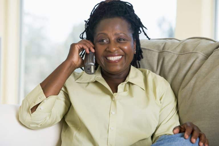 Person talking on the phone